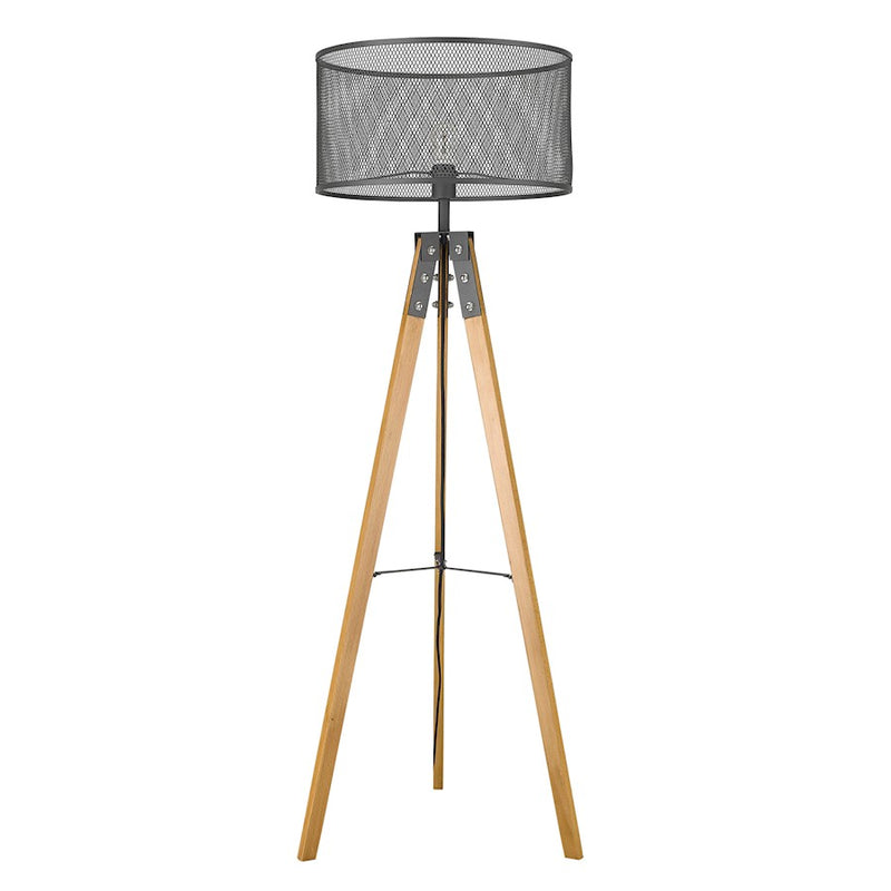 Acclaim Capprice Floor Lamp, Black/Black Iron Mesh Drum