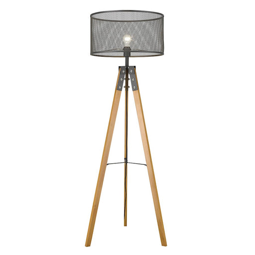 Acclaim Capprice Floor Lamp, Black/Black Iron Mesh Drum