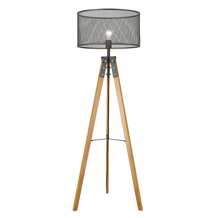 Acclaim Capprice Floor Lamp, Black/Black Iron Mesh Drum