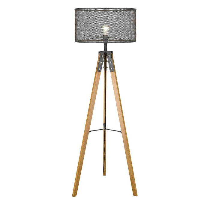 Acclaim Capprice Floor Lamp, Black/Black Iron Mesh Drum