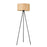 Acclaim Lisbon 1 Light Floor Lamp, Matte Black/Cork Drum