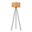 Acclaim Lisbon 1 Light Floor Lamp, Matte Black/Cork Drum