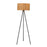 Acclaim Lisbon 1 Light Floor Lamp, Matte Black/Cork Drum