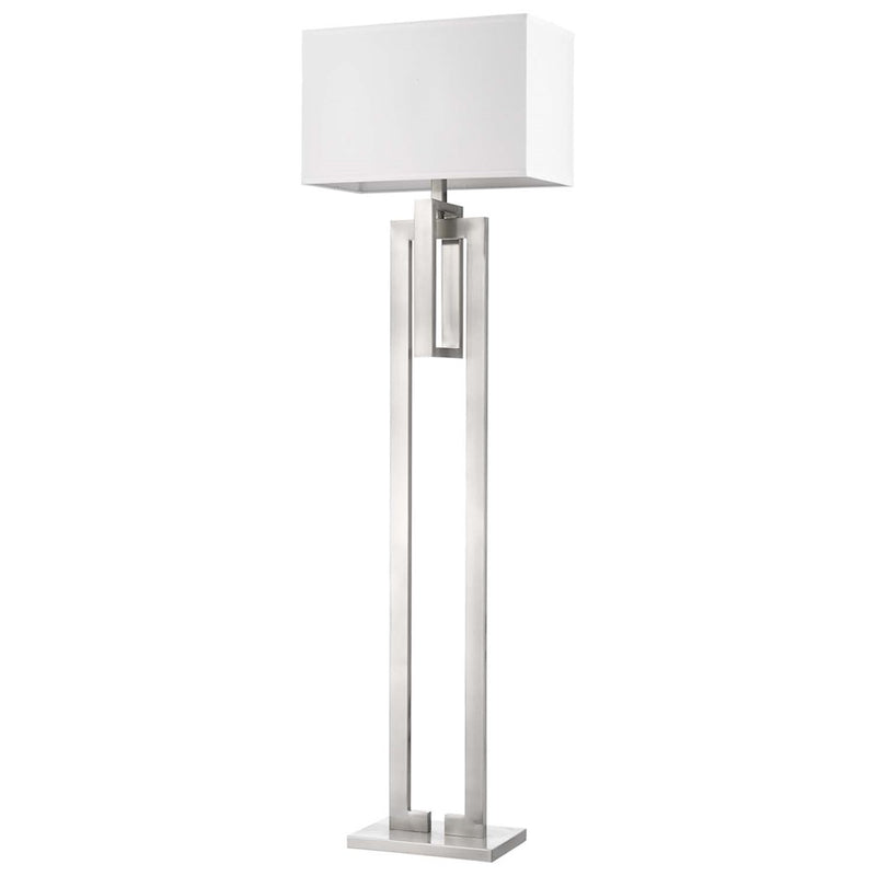 Acclaim Precision 1 Light Floor Lamp, Nickel/Ivory Shantung