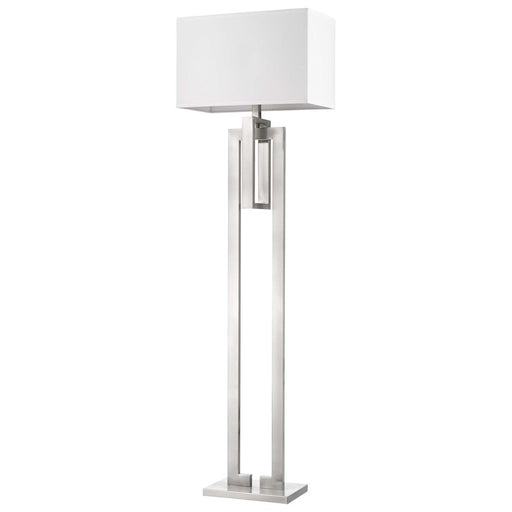 Acclaim Precision 1 Light Floor Lamp, Nickel/Ivory Shantung