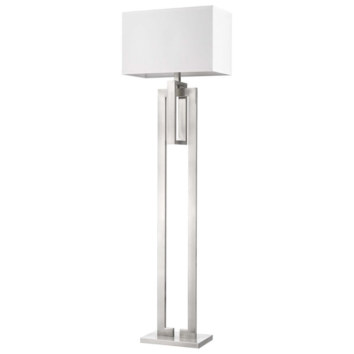 Acclaim Precision 1 Light Floor Lamp, Nickel/Ivory Shantung