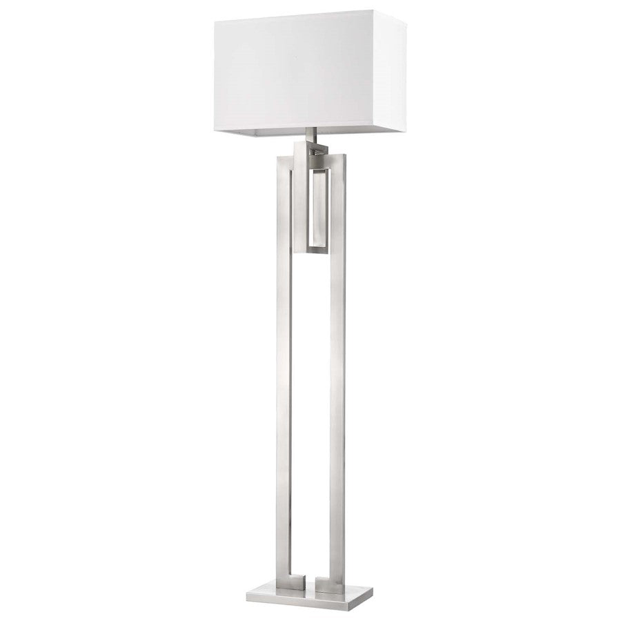 Acclaim Precision 1 Light Floor Lamp, Nickel/Ivory Shantung