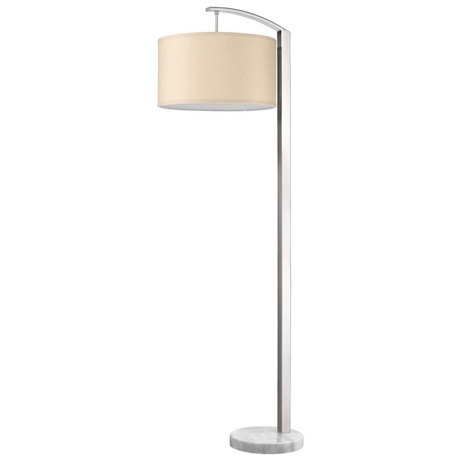 Acclaim Station 1 Light Floor Lamp, Nickel/Coarse Ivory Linen