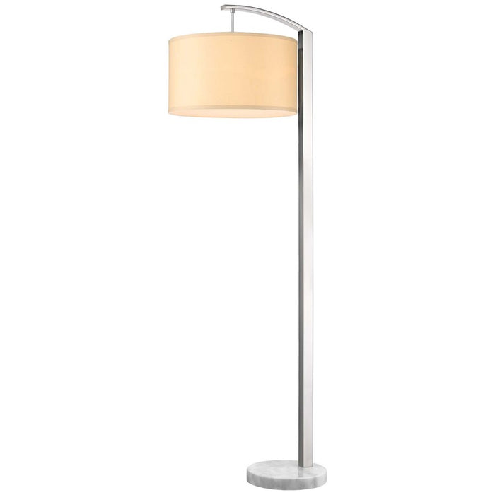 Acclaim Station 1 Light Floor Lamp, Nickel/Coarse Ivory Linen
