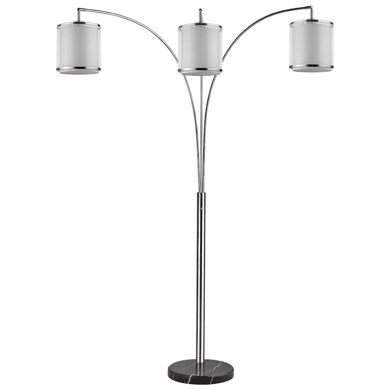 Acclaim Lux 3 Light Tree Lamp, Nickel/Snow Shantung 2 Tier