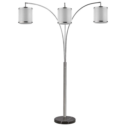 Acclaim Lux 3 Light Tree Lamp, Nickel/Snow Shantung 2 Tier