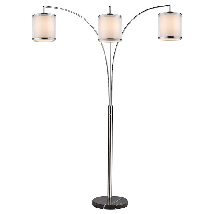 Acclaim Lux 3 Light Tree Lamp, Nickel/Snow Shantung 2 Tier