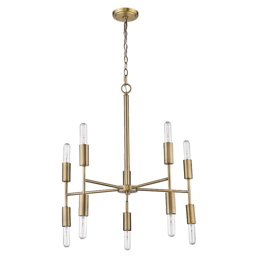 Acclaim Perret 10 Light Chandelier, Aged Brass