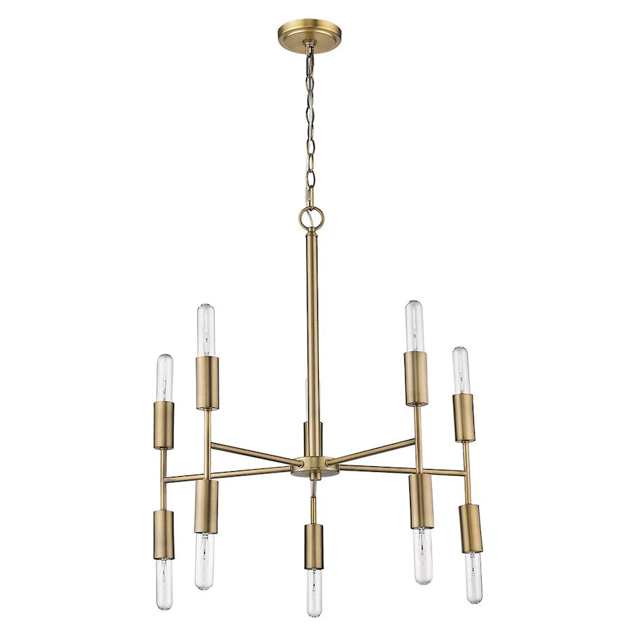 Acclaim Perret 10 Light Chandelier, Aged Brass