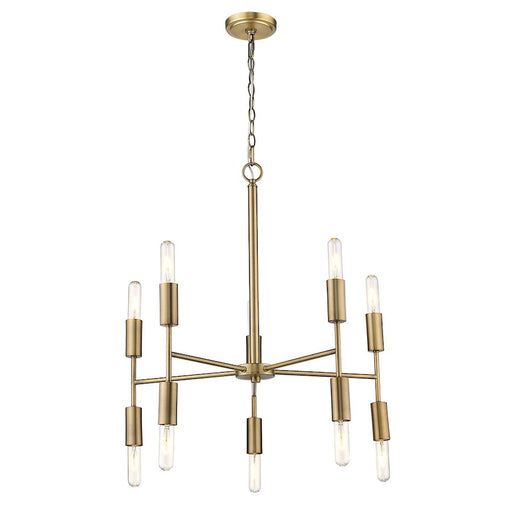 Acclaim Perret 10 Light Chandelier, Aged Brass