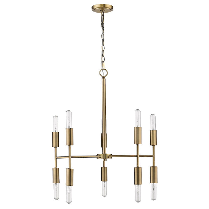 Acclaim Perret 10 Light Chandelier, Aged Brass
