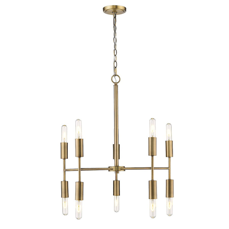 Acclaim Perret 10 Light Chandelier, Aged Brass