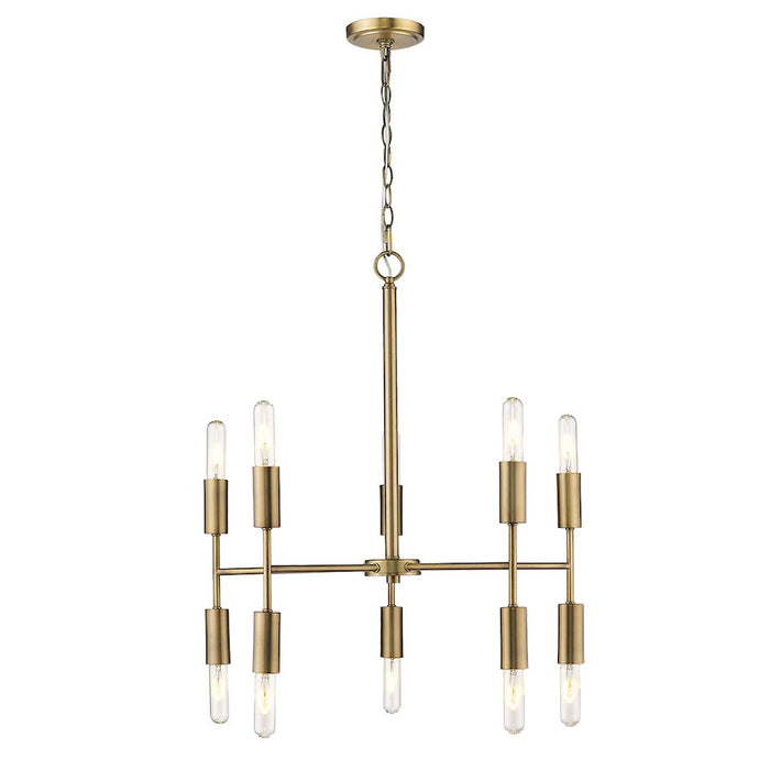 Acclaim Perret 10 Light Chandelier, Aged Brass