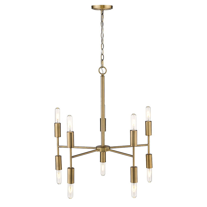 Acclaim Perret 10 Light Chandelier, Aged Brass