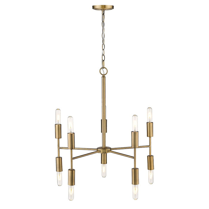 Acclaim Perret 10 Light Chandelier, Aged Brass