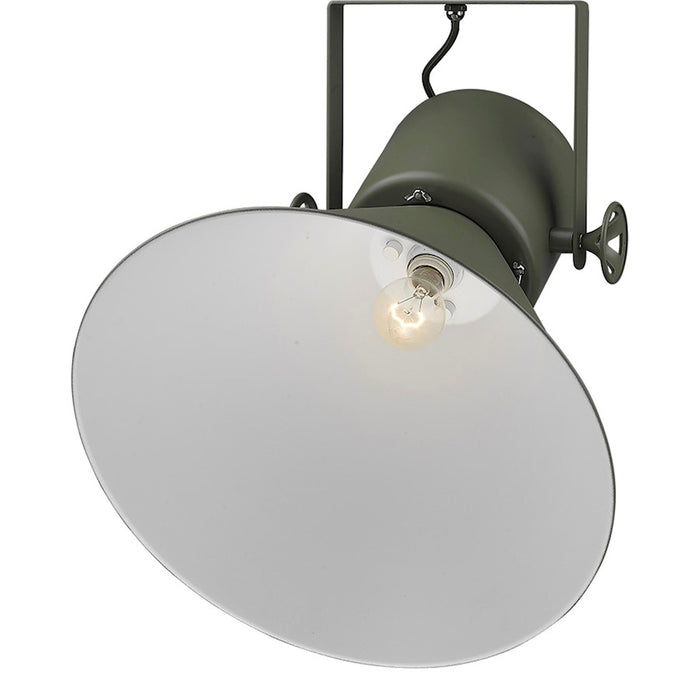 Acclaim Crew Pendant, Green/Green Metal Cone Shape/White