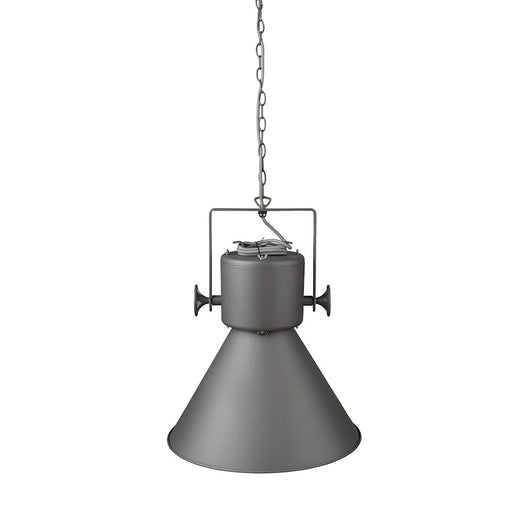 Acclaim Crew Pendant, Gray/Gray Metal Cone Shape/White