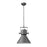 Acclaim Crew Pendant, Gray/Gray Metal Cone Shape/White