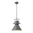 Acclaim Crew Pendant, Gray/Gray Metal Cone Shape/White