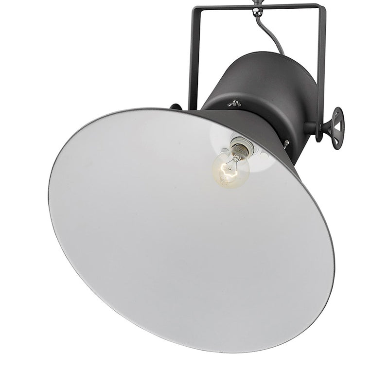 Acclaim Crew Pendant, Gray/Gray Metal Cone Shape/White