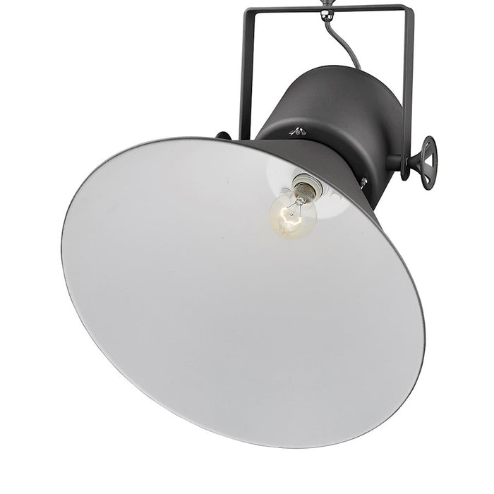 Acclaim Crew Pendant, Gray/Gray Metal Cone Shape/White