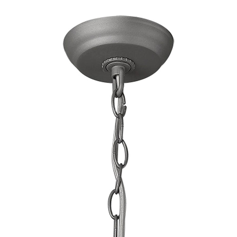 Acclaim Crew Pendant, Gray/Gray Metal Cone Shape/White