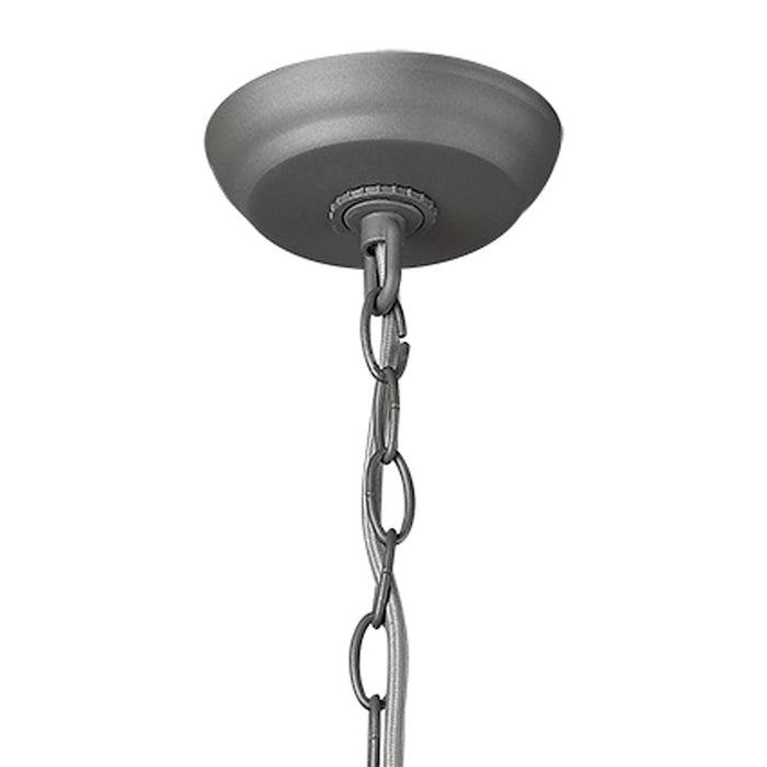 Acclaim Crew Pendant, Gray/Gray Metal Cone Shape/White