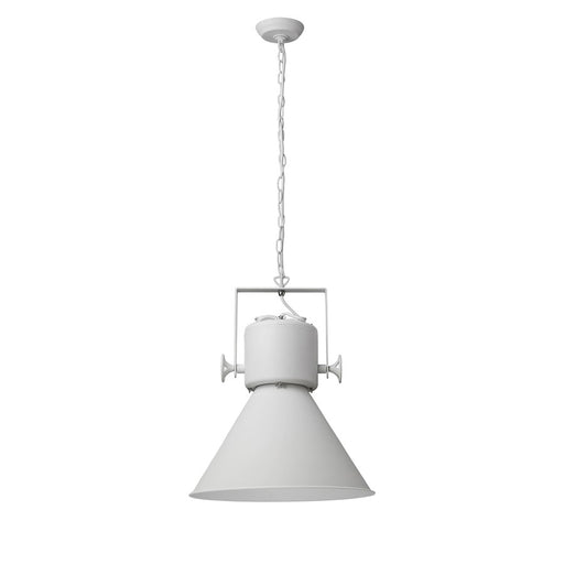 Acclaim Crew Pendant, White/White Metal Cone Shape/White