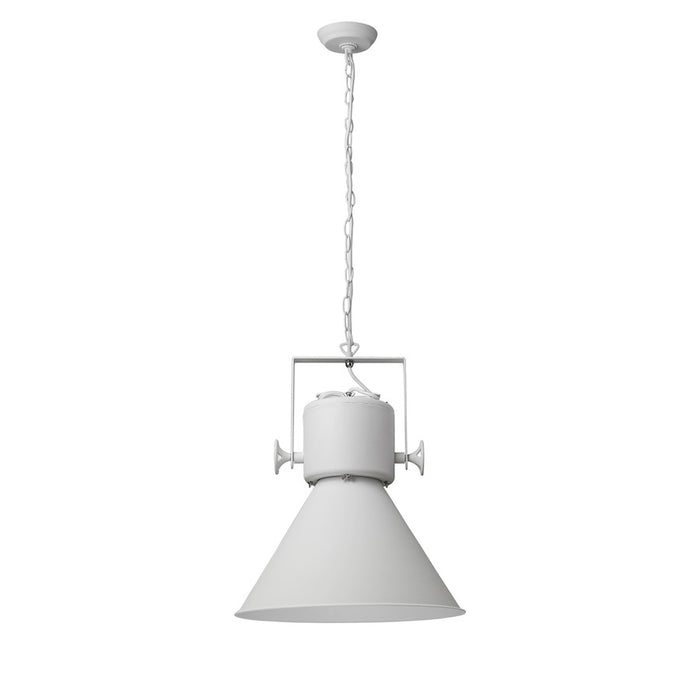 Acclaim Crew Pendant, White/White Metal Cone Shape/White