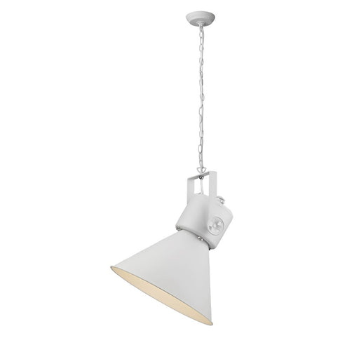 Acclaim Crew Pendant, White/White Metal Cone Shape/White