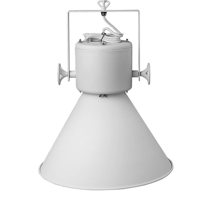 Acclaim Crew Pendant, White/White Metal Cone Shape/White