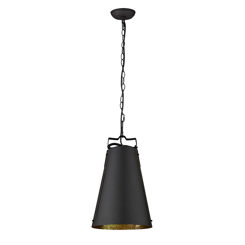 Acclaim Faza Pendant, Black/Black Metal Cone Shape/Gold