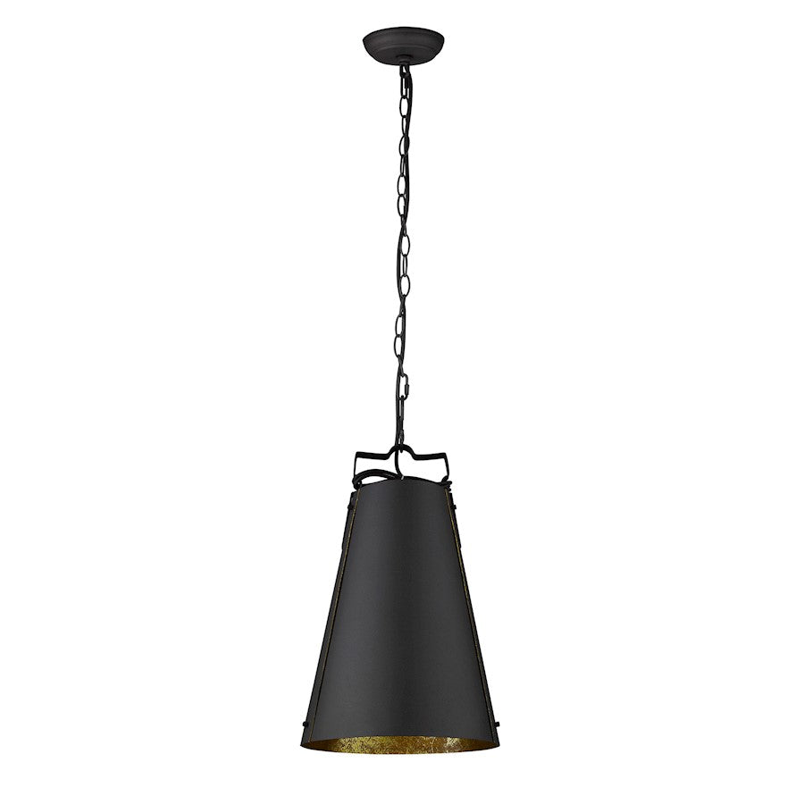 Acclaim Faza Pendant, Black/Black Metal Cone Shape/Gold