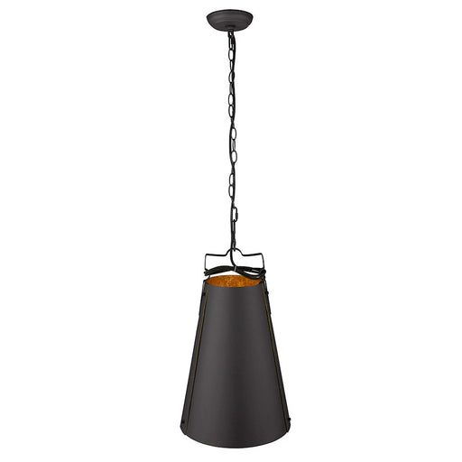Acclaim Faza Pendant, Black/Black Metal Cone Shape/Gold
