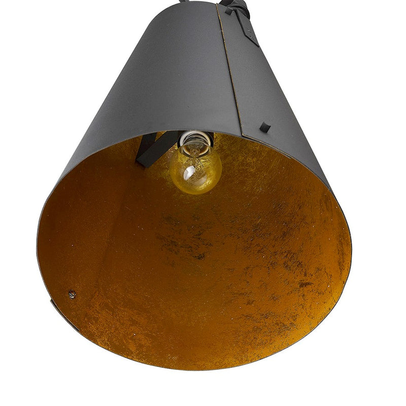 Acclaim Faza Pendant, Black/Black Metal Cone Shape/Gold