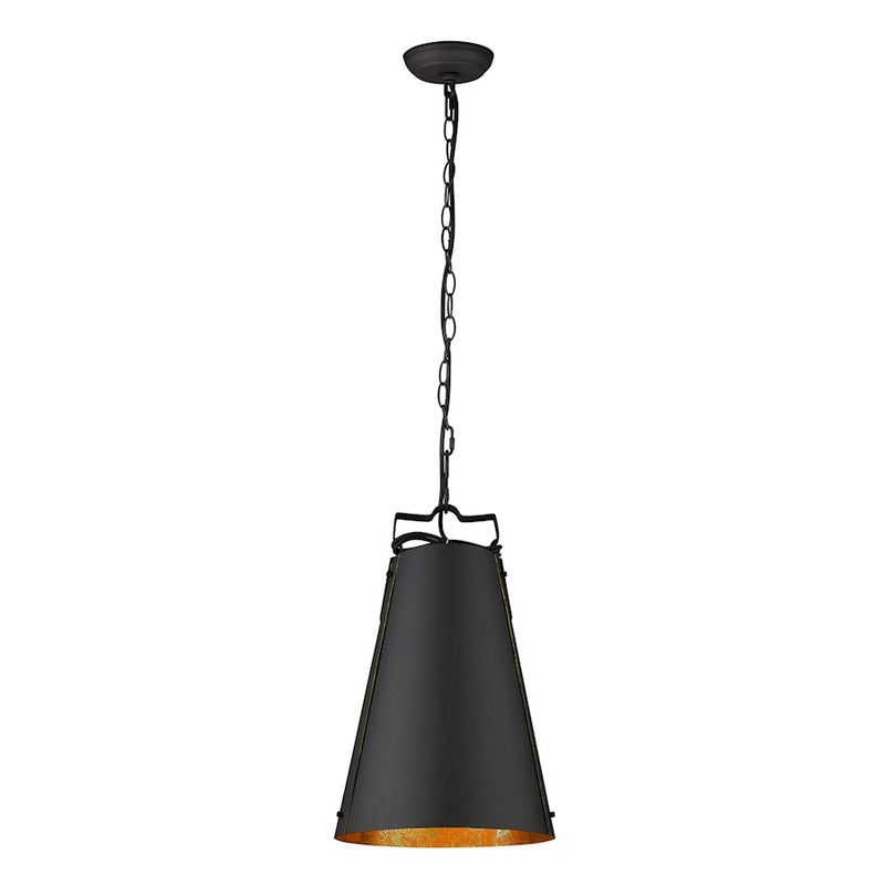 Acclaim Faza Pendant, Black/Black Metal Cone Shape/Gold