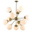 Acclaim Solea 12 Light Chandelier, Brass/Opal Glass Globes