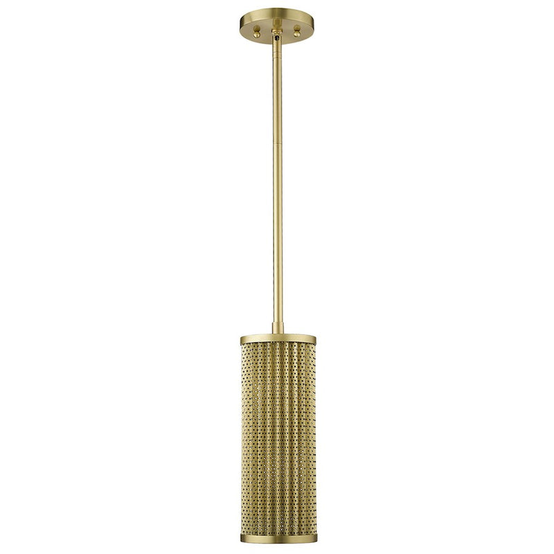 Acclaim Basetti Pendant, Gold/Gold Metal Cylindrical Shape