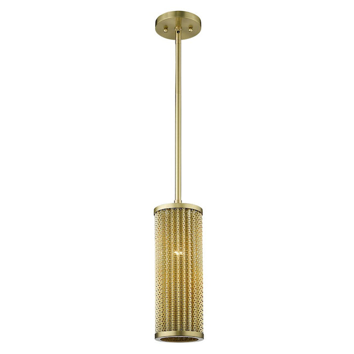 Acclaim Basetti Pendant, Gold/Gold Metal Cylindrical Shape