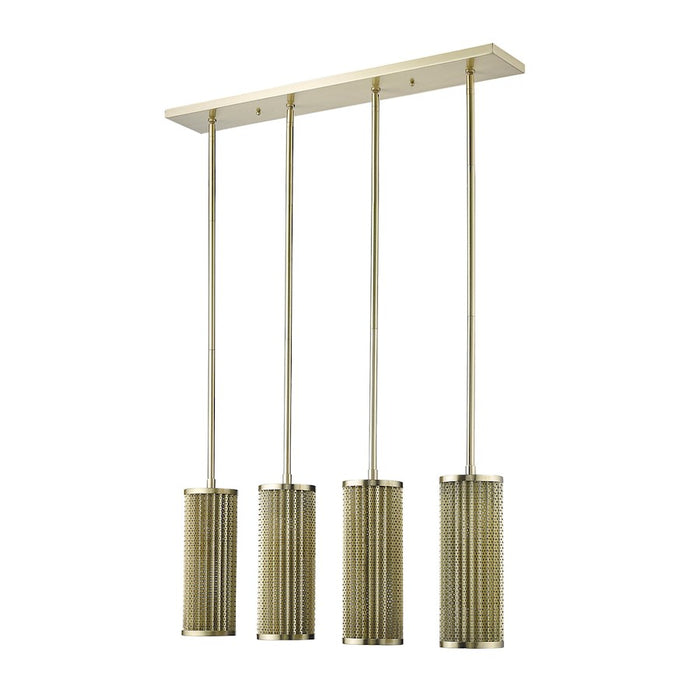 Acclaim Basetti 4 Light Pendant, Gold/Gold Cylindrical Shape