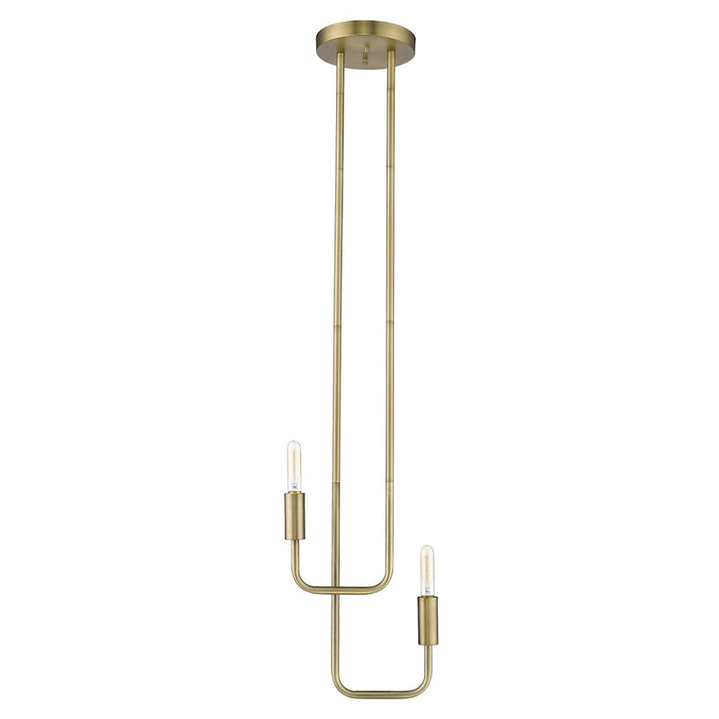 Acclaim Perret 2 Light Pendant, Aged Brass