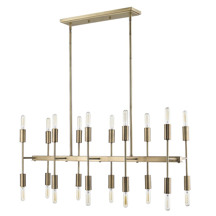 Acclaim Perret 20 Light Island Pendant, Aged Brass
