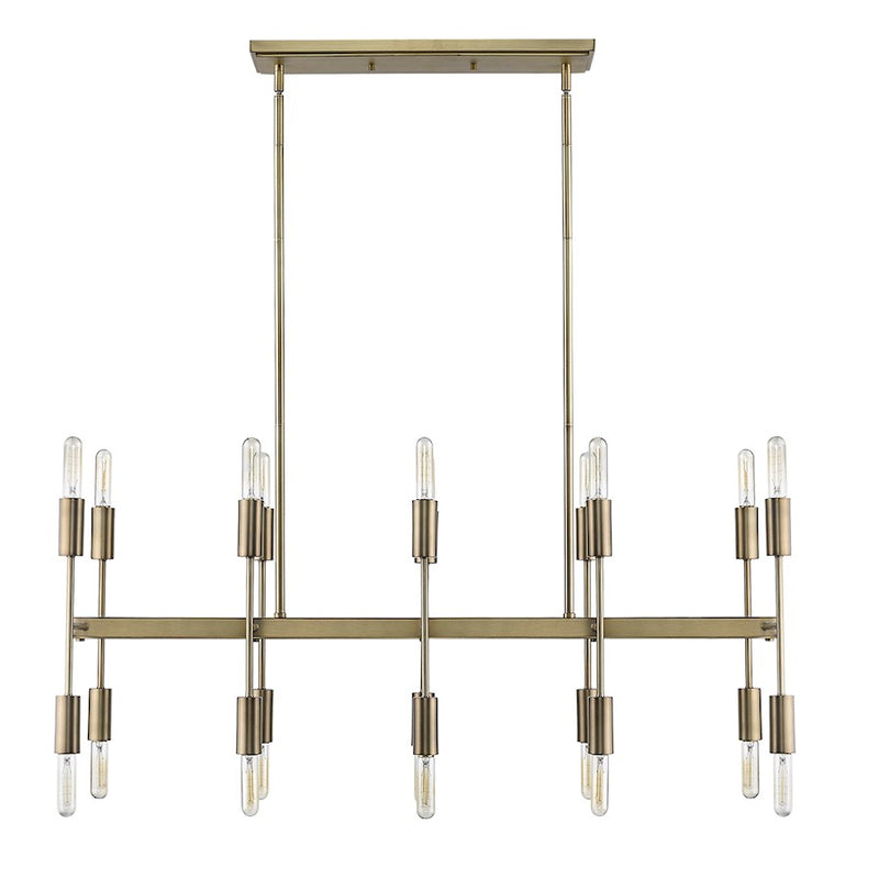 Acclaim Perret 20 Light Island Pendant, Aged Brass