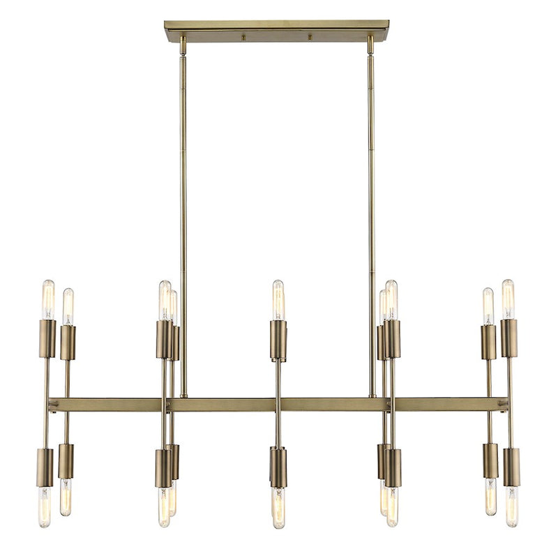 Acclaim Perret 20 Light Island Pendant, Aged Brass