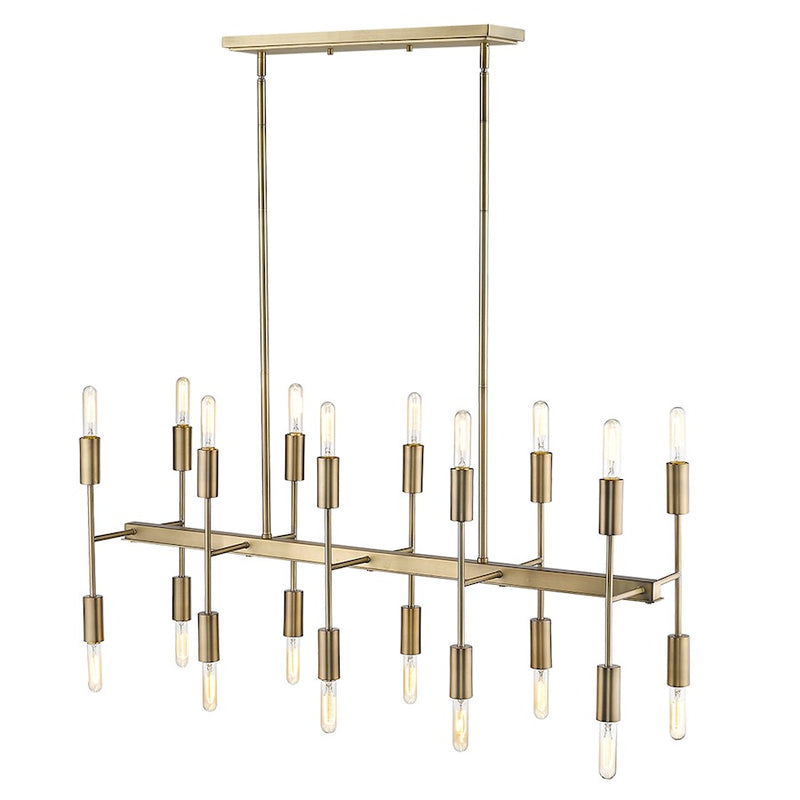 Acclaim Perret 20 Light Island Pendant, Aged Brass